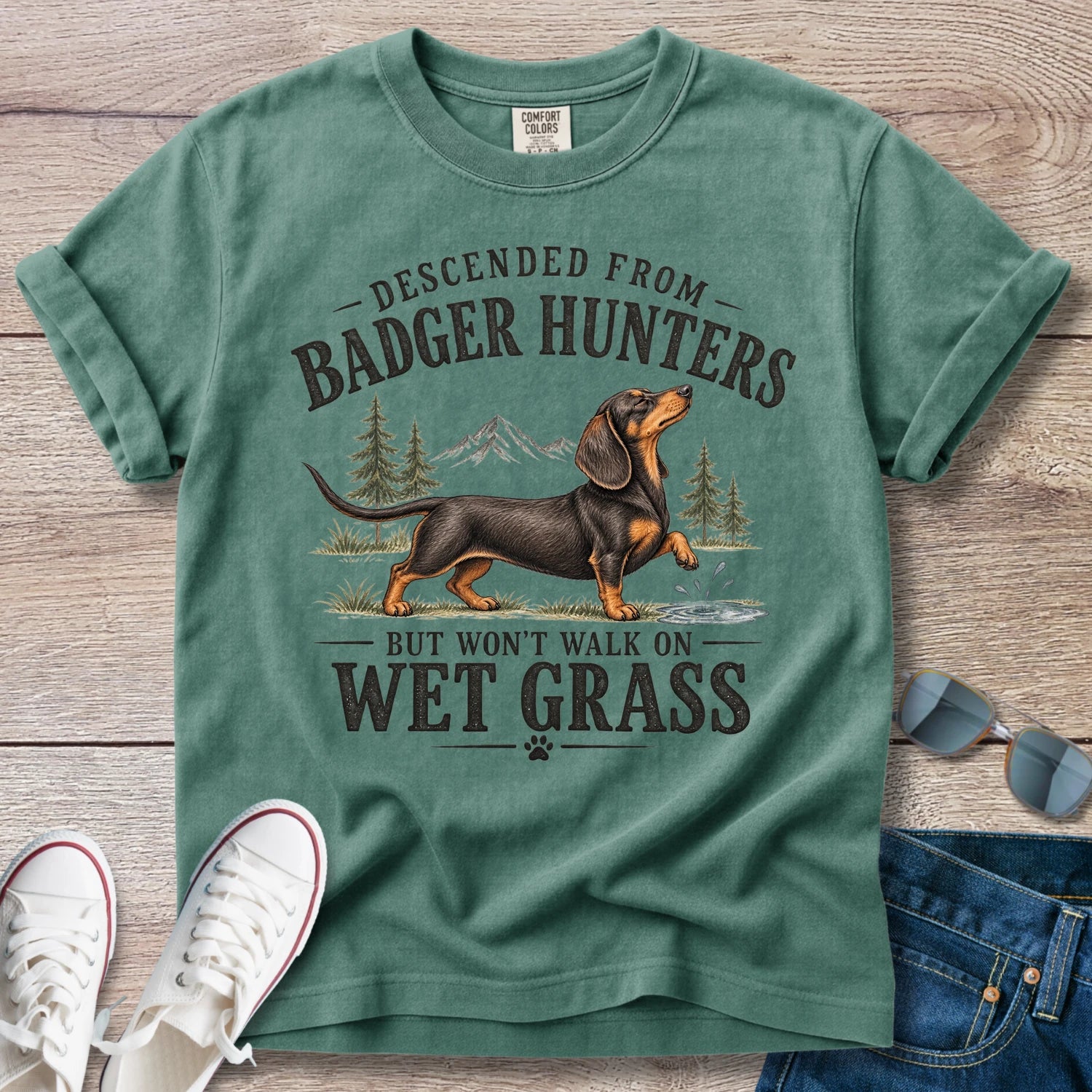 Descended From Badger Hunters Dachshund T-Shirt