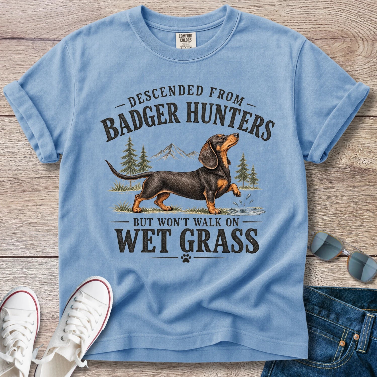 Descended From Badger Hunters Dachshund T-Shirt