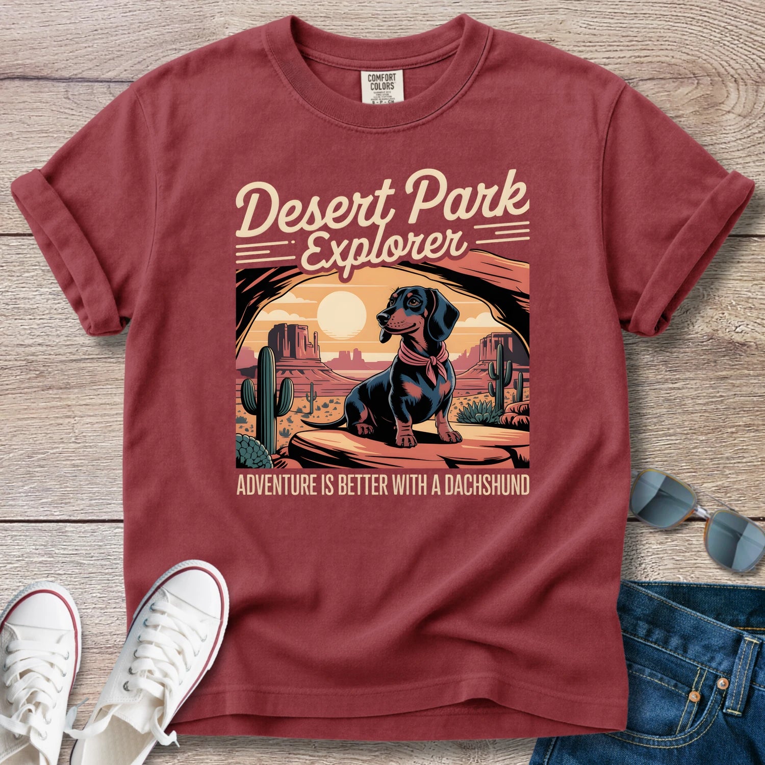 Desert Park Explorer Dachshund T-Shirt