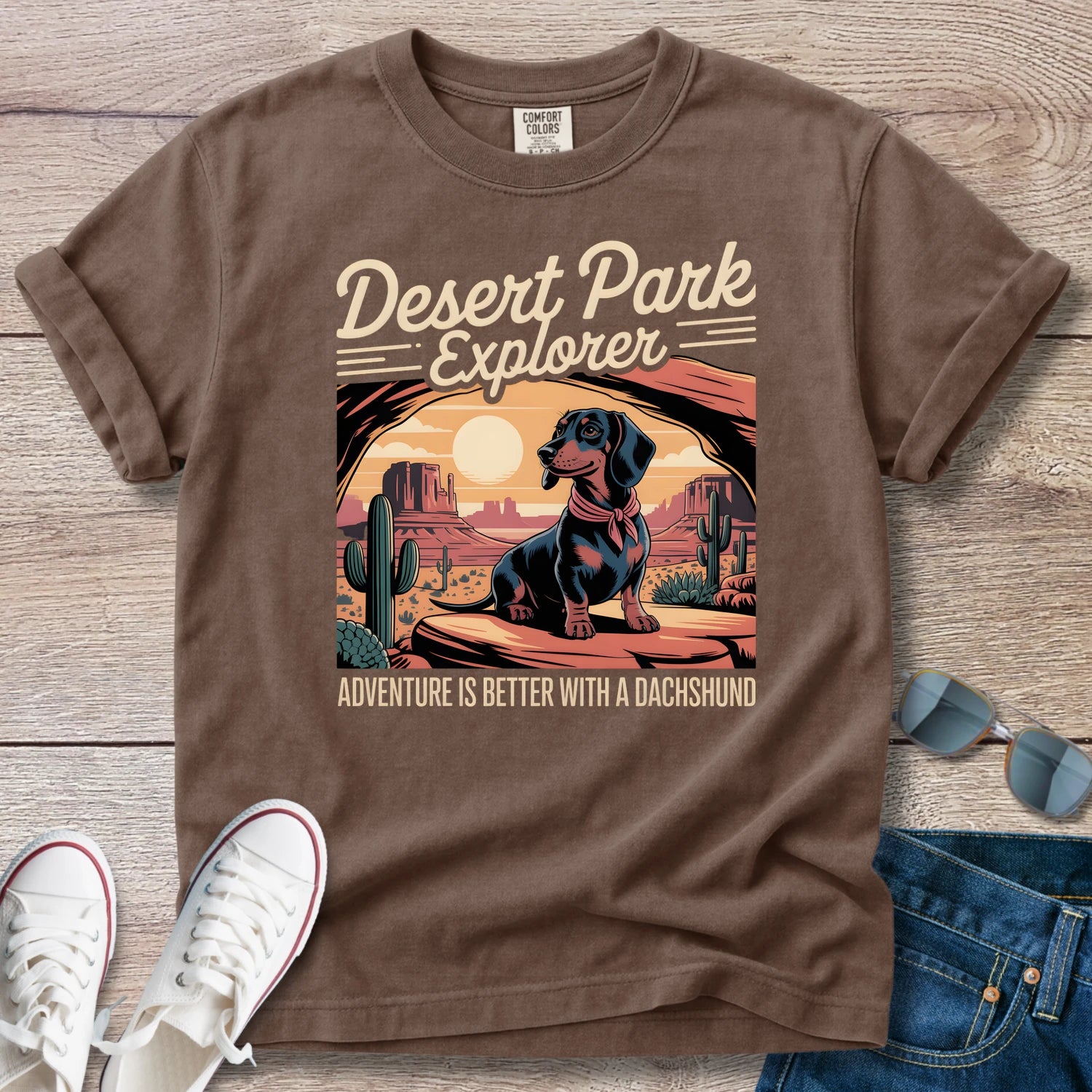 Desert Park Explorer Dachshund T-Shirt