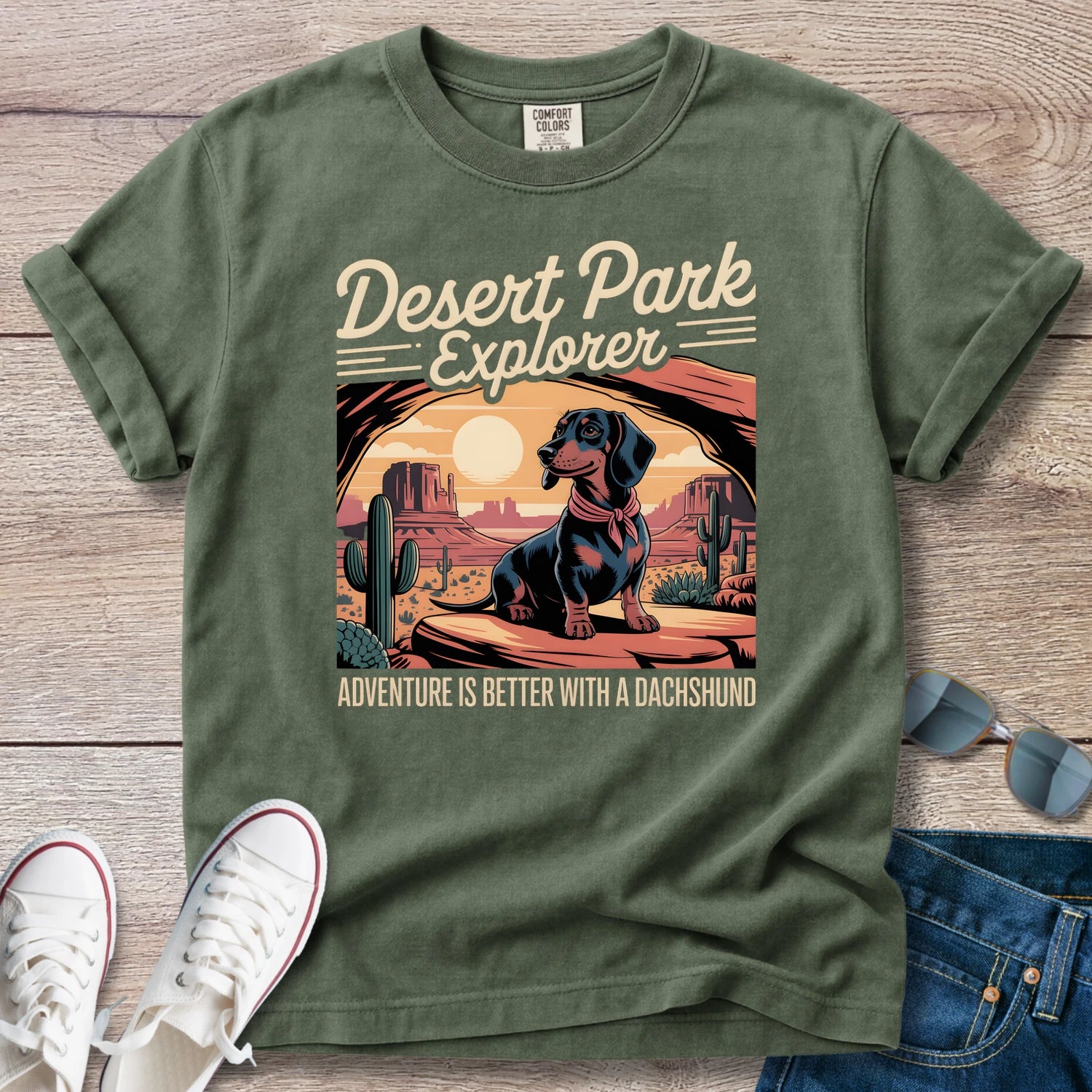 Desert Park Explorer Dachshund T-Shirt