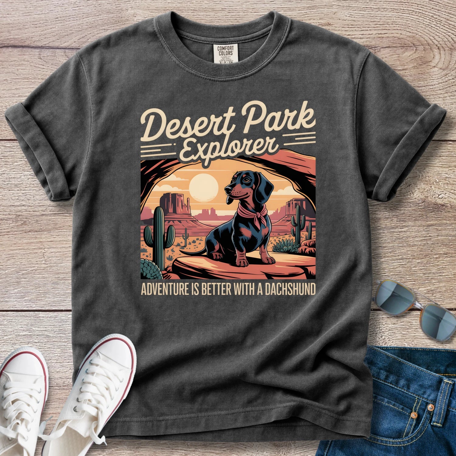Desert Park Explorer Dachshund T-Shirt