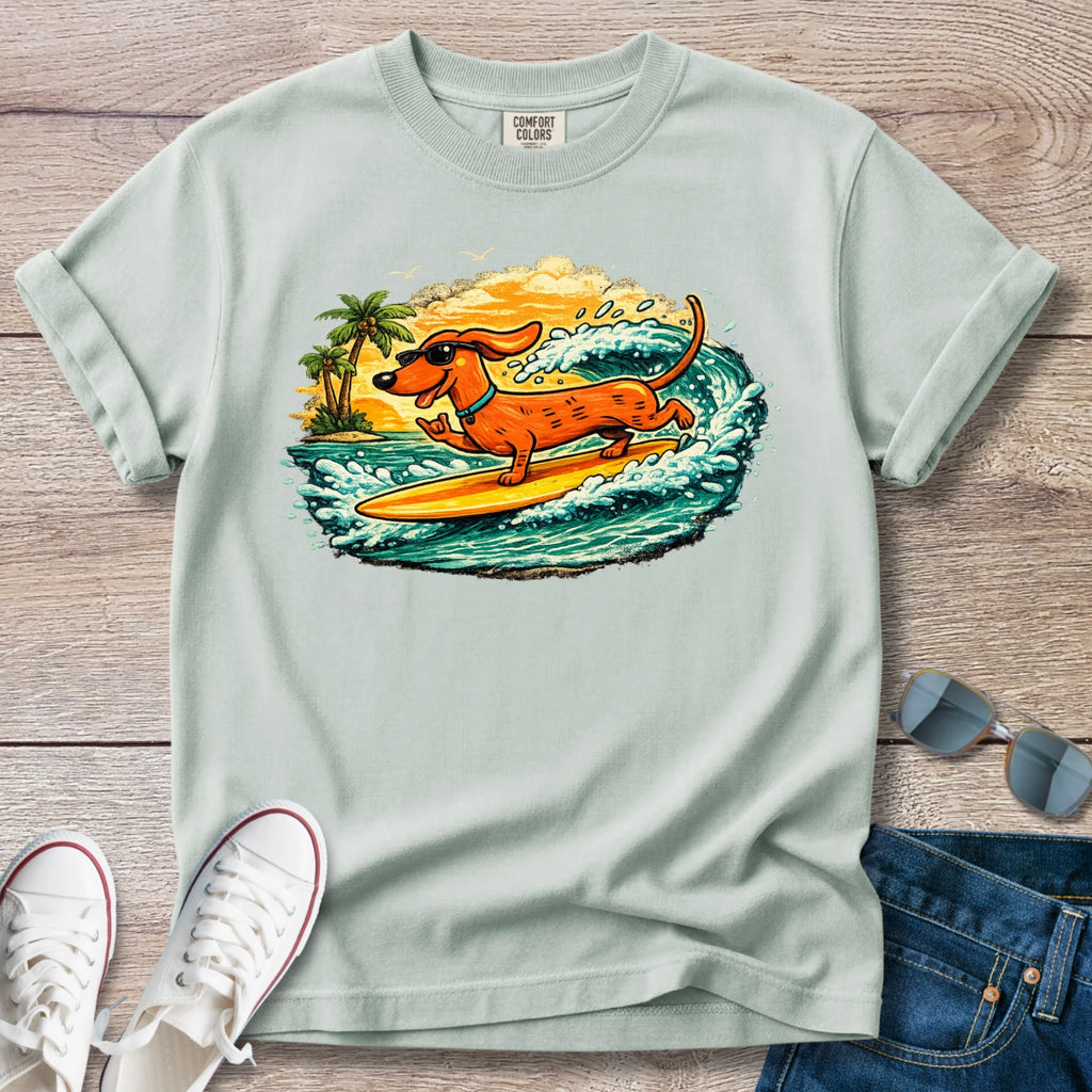 Dex the Surfing Dachshund T-Shirt
