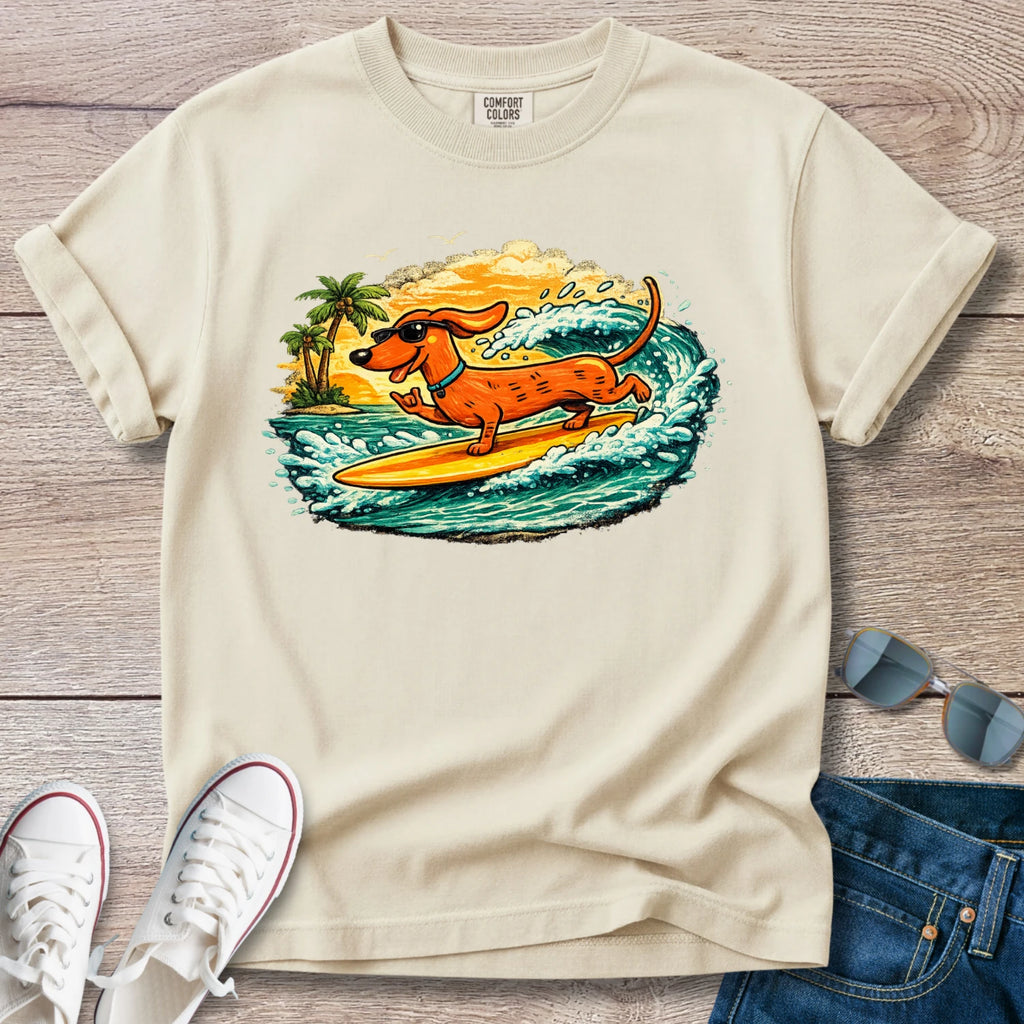 Dex the Surfing Dachshund T-Shirt