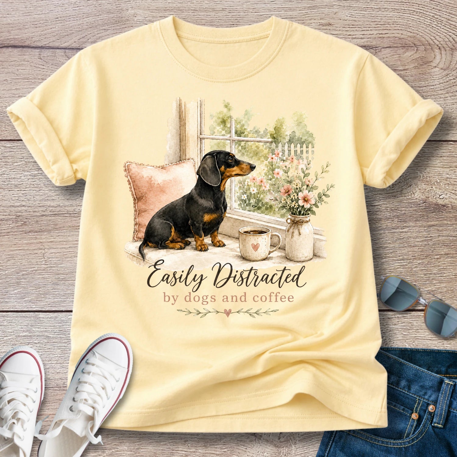 Easily Distracted - Dachshund T-Shirt