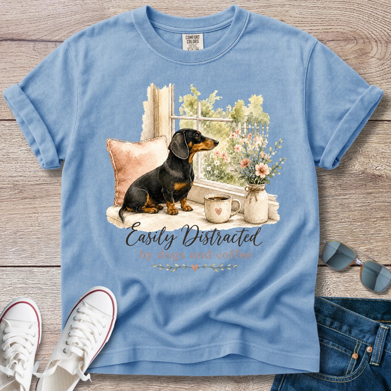Easily Distracted - Dachshund T-Shirt