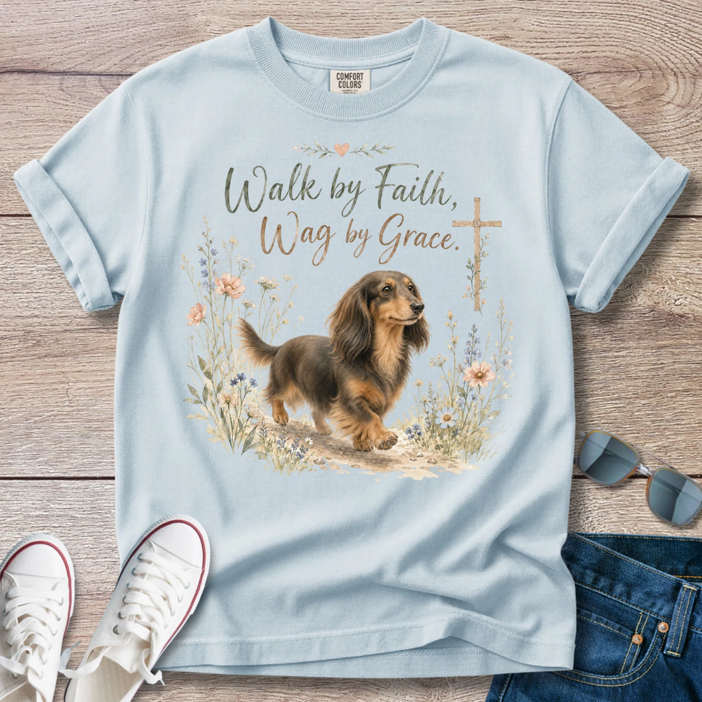 Dachshund Walk by Faith T-Shirt
