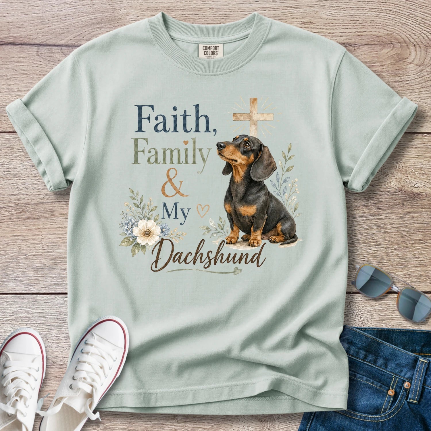 Faith, Family and Dachshund T-Shirt
