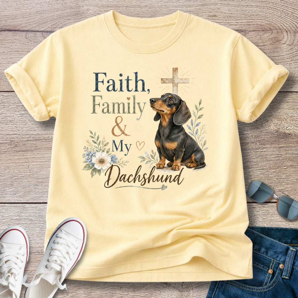 Faith, Family and Dachshund T-Shirt