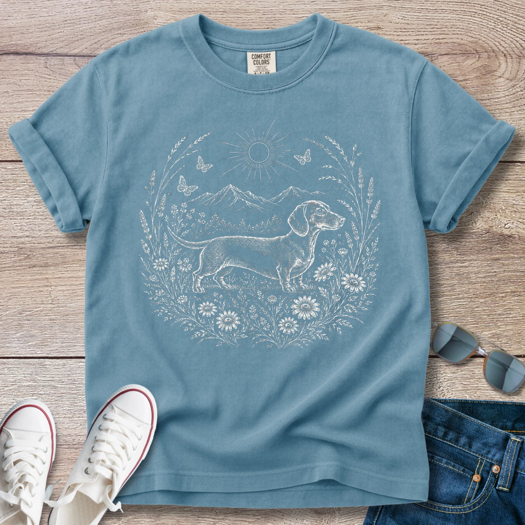Field of Flowers - Dachshund T-Shirt