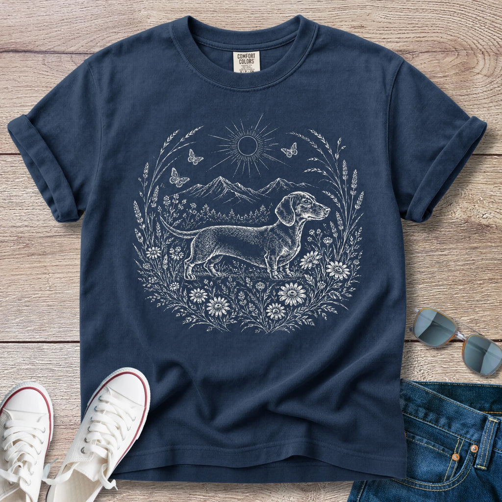 Field of Flowers - Dachshund T-Shirt