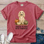 Forced to Pose With Pumpkins – Longhaired Dachshund Autumn Tee