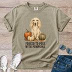 Forced to Pose With Pumpkins – Longhaired Dachshund Autumn Tee