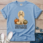 Forced to Pose With Pumpkins – Longhaired Dachshund Autumn Tee