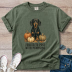 Forced to Pose with Pumpkins Dachshund Fall T-shirt