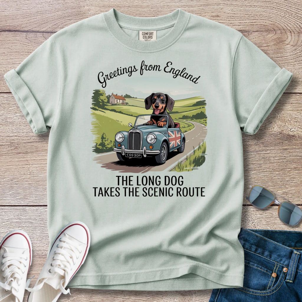 Dachshund Greetings from England T-Shirt