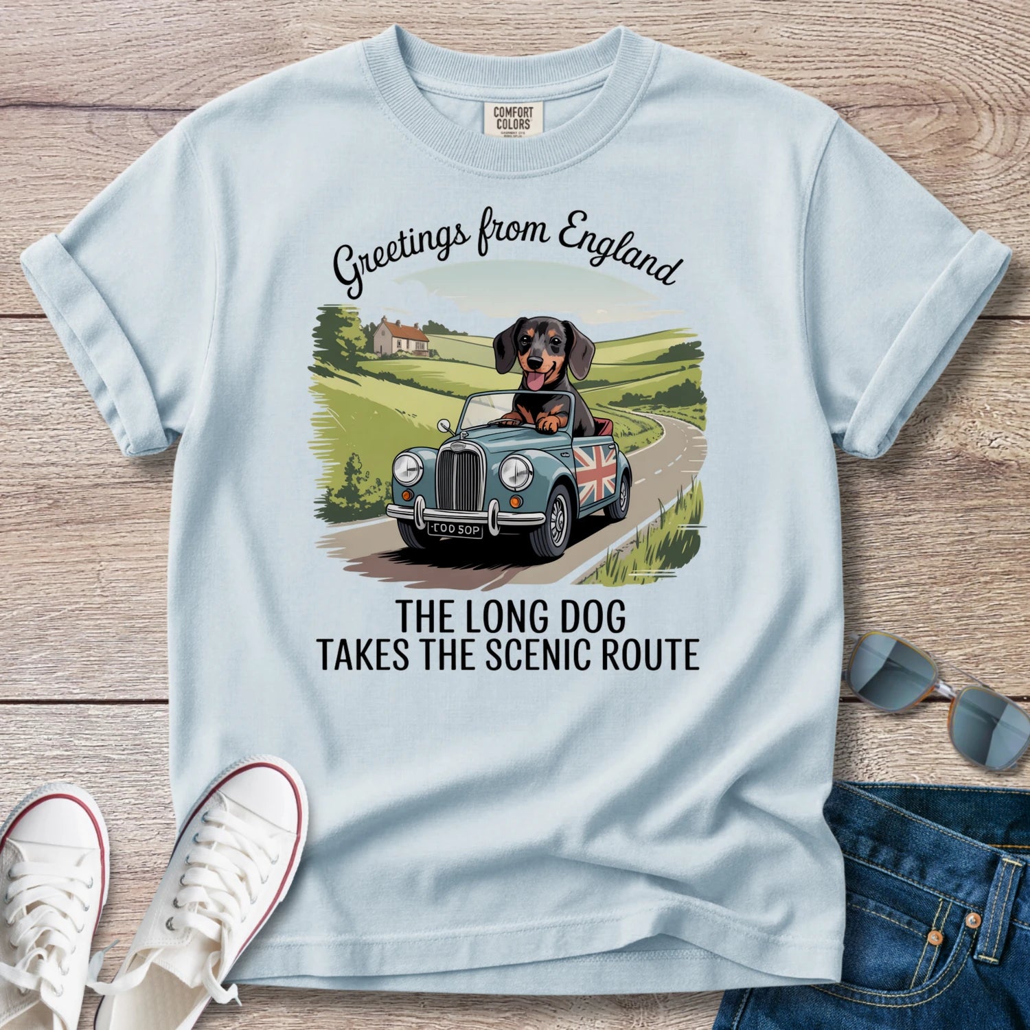 Dachshund Greetings from England T-Shirt