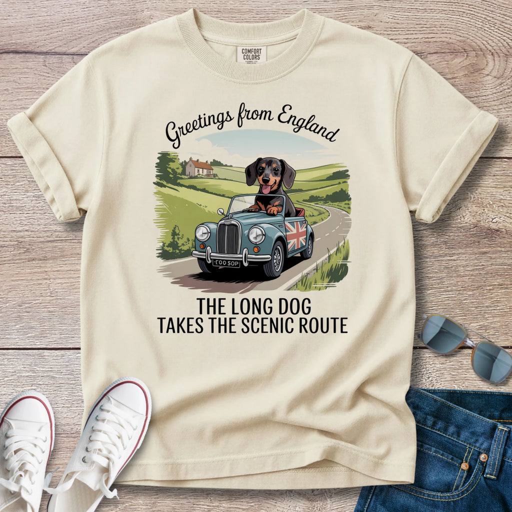 Dachshund Greetings from England T-Shirt