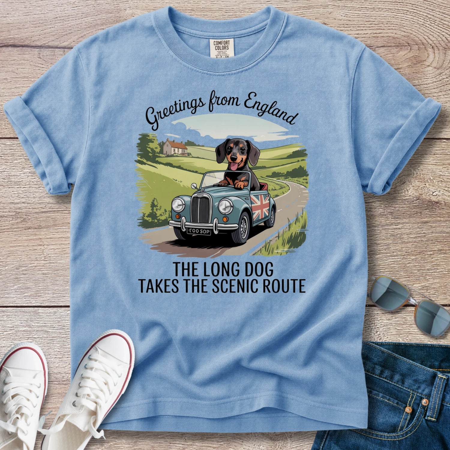 Dachshund Greetings from England T-Shirt
