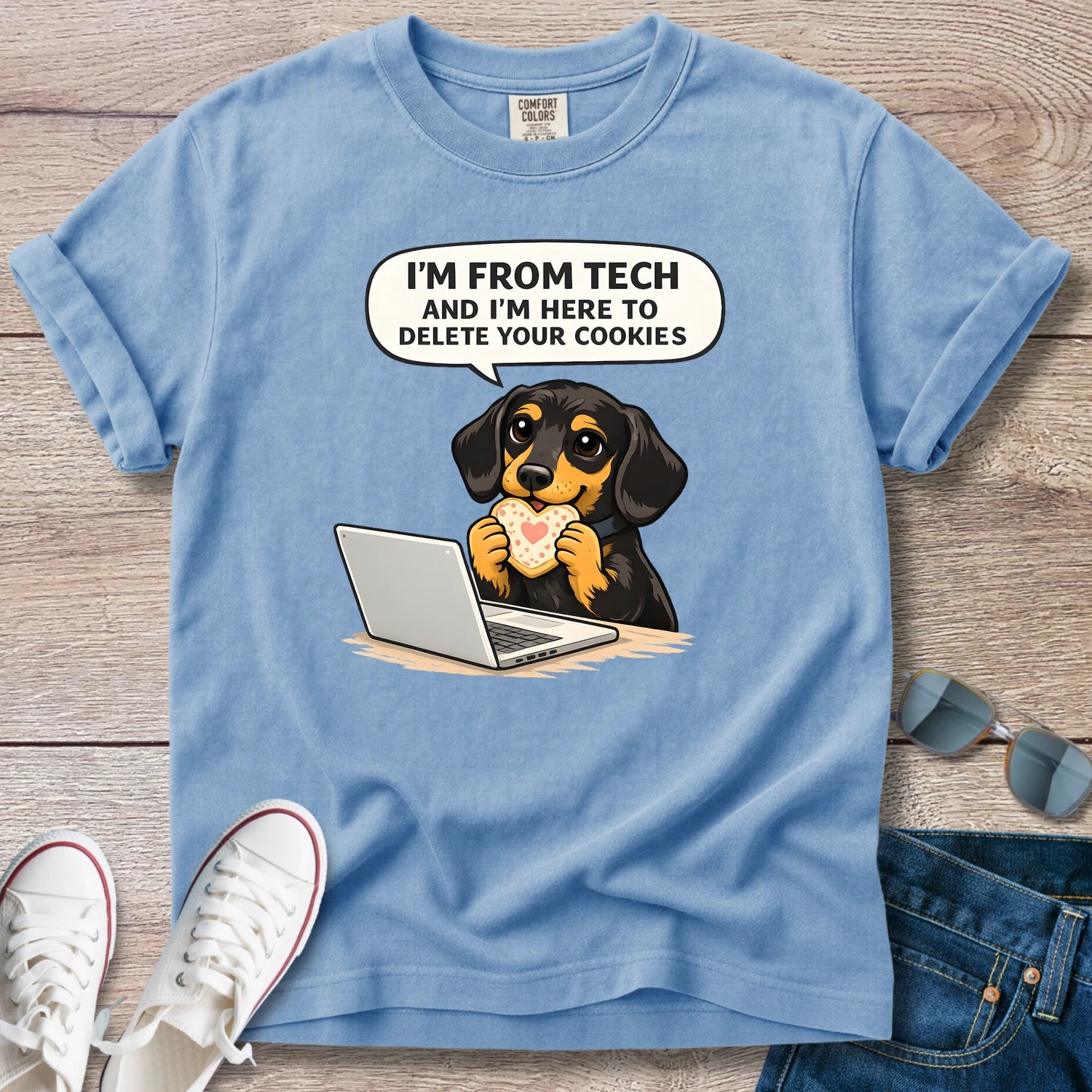 I'm From Tech, Here to Delete Your Cookies Doxie T-Shirt