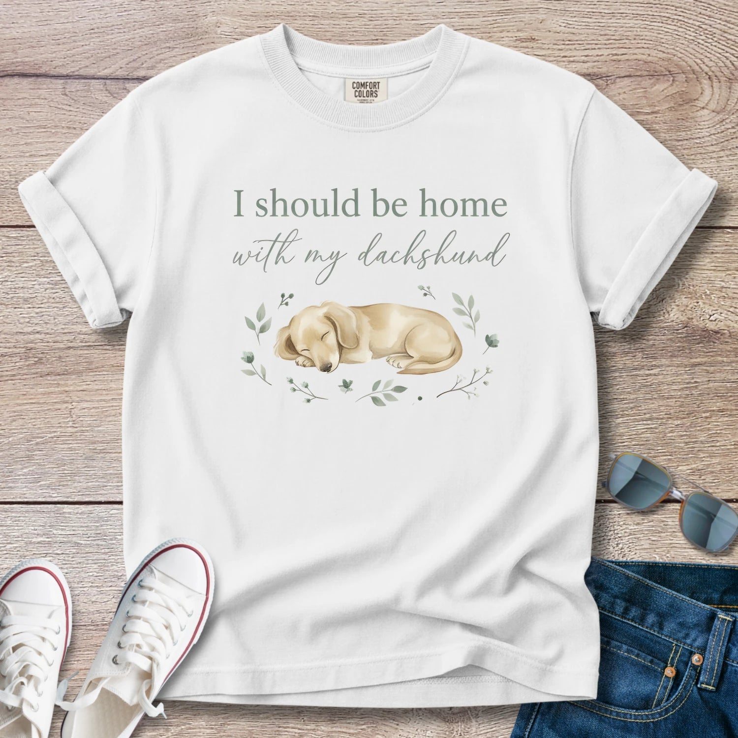 I Should Be Home With My Dachshund (Sleepy)T-Shirt