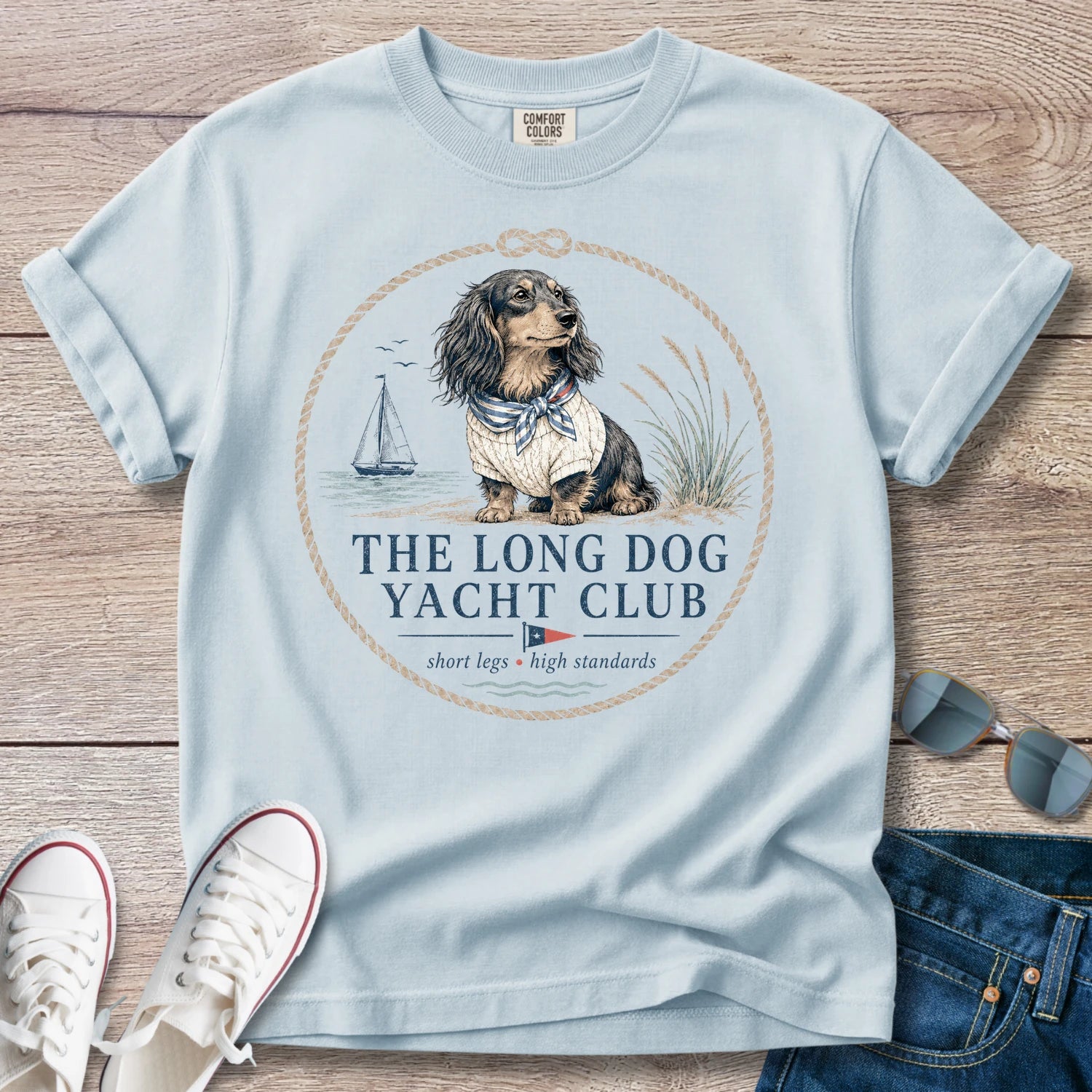 Dachshund Long Dog Yacht Club T-Shirt