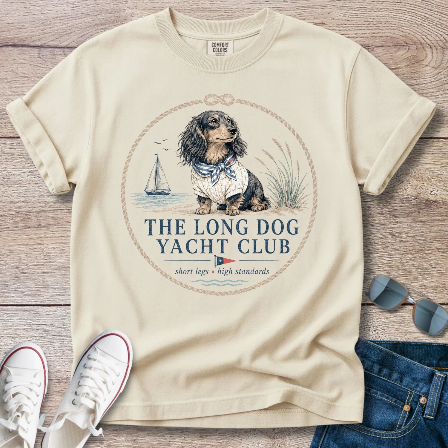 Dachshund Long Dog Yacht Club T-Shirt