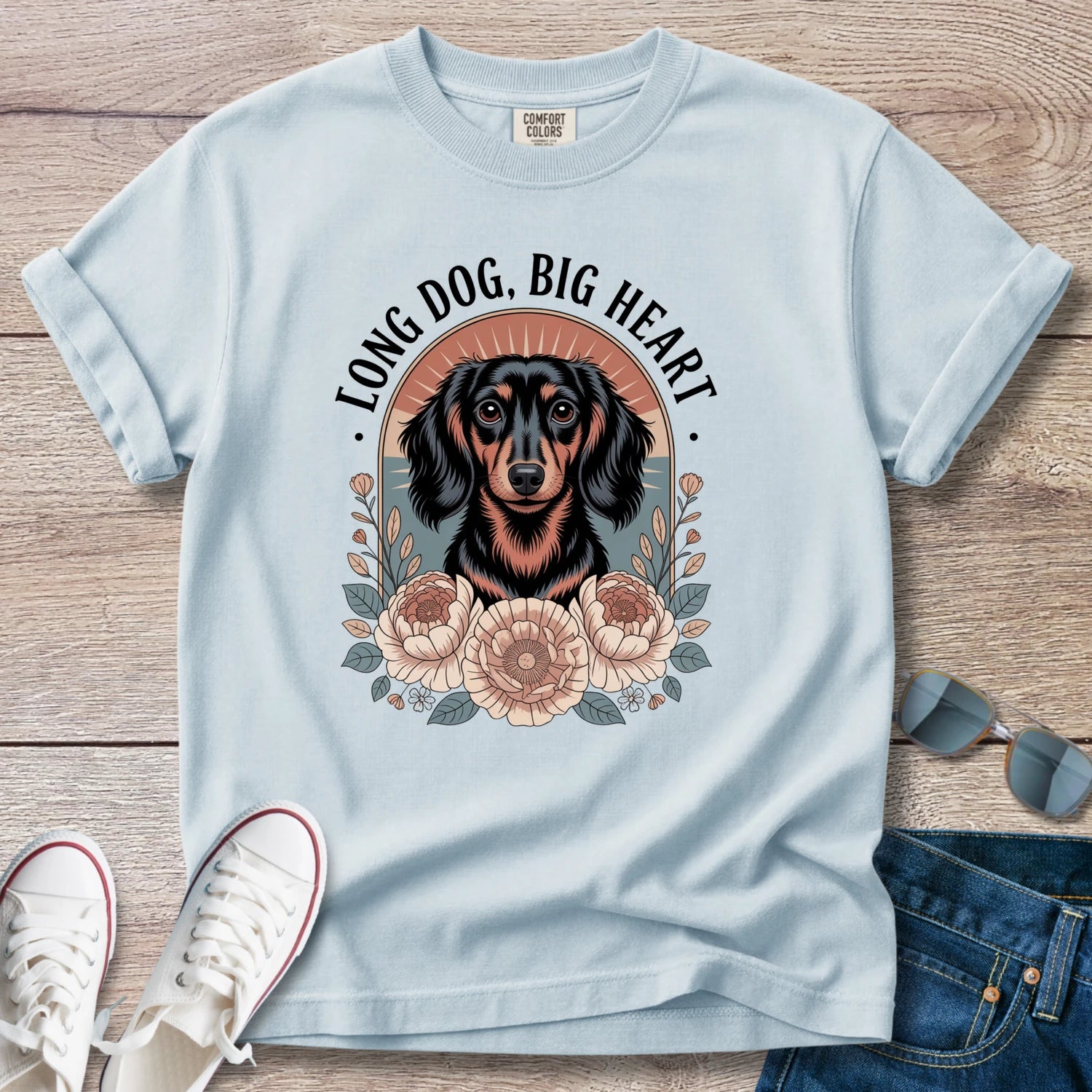 Boho Big Heart Dachshund T-Shirt