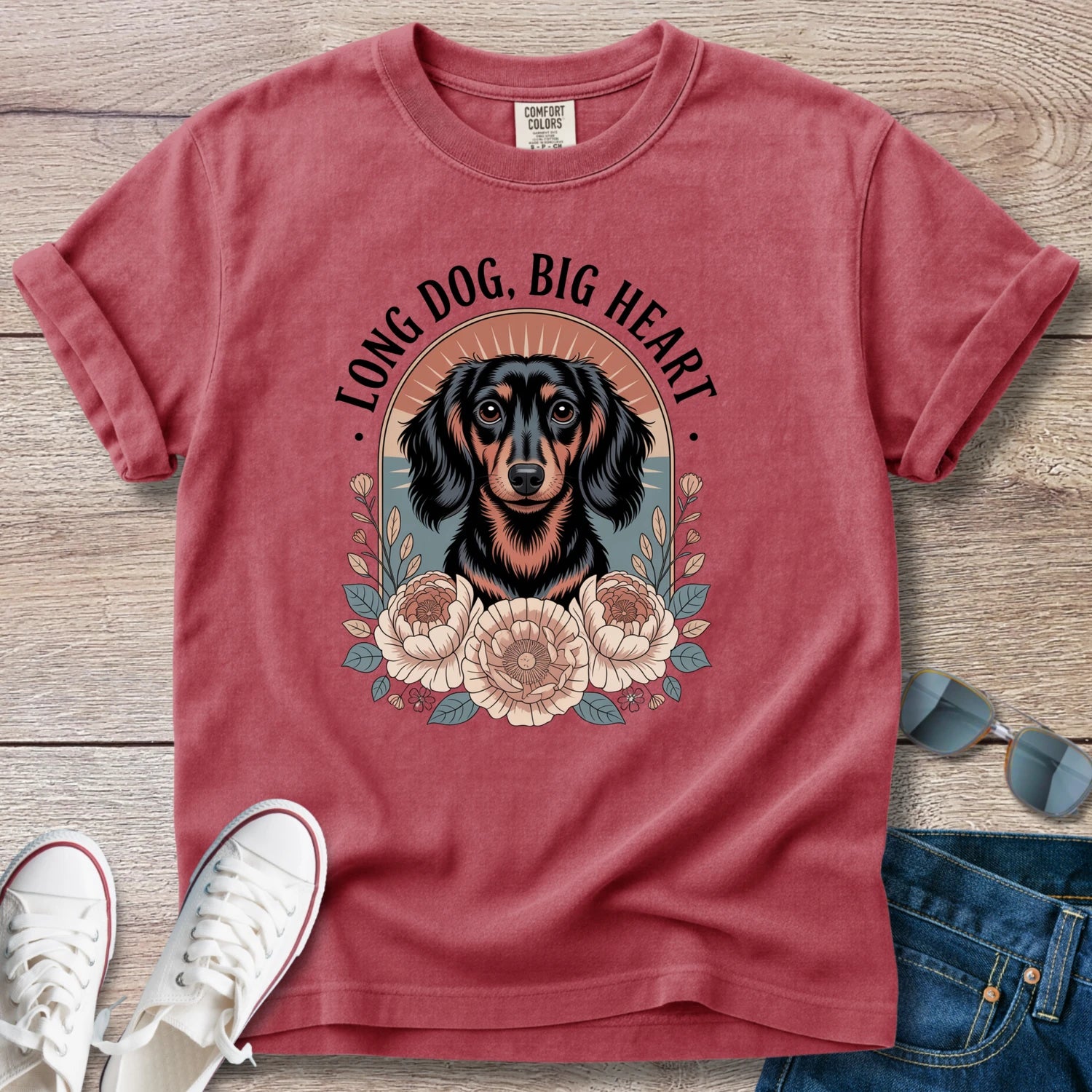 Boho Big Heart Dachshund T-Shirt