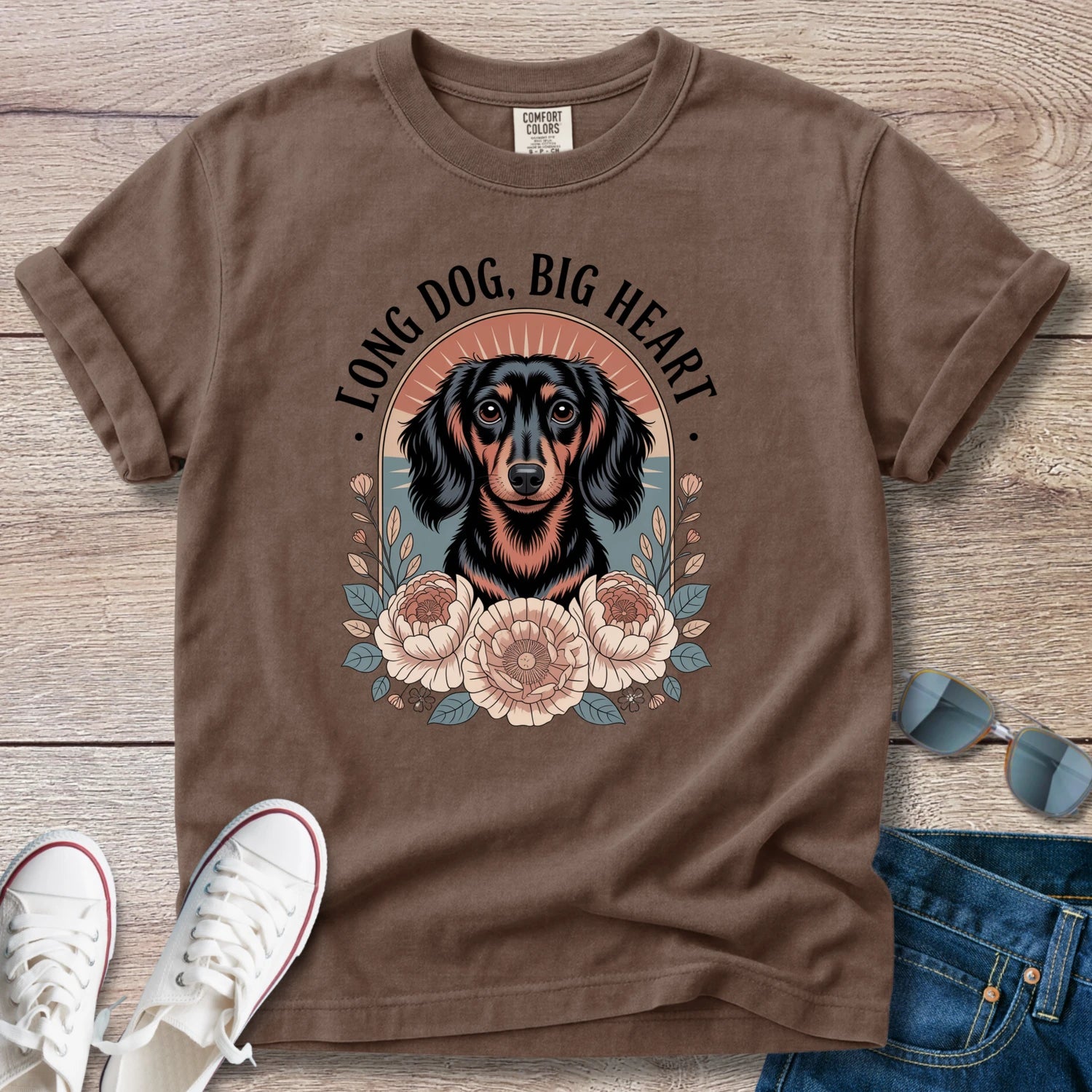 Boho Big Heart Dachshund T-Shirt
