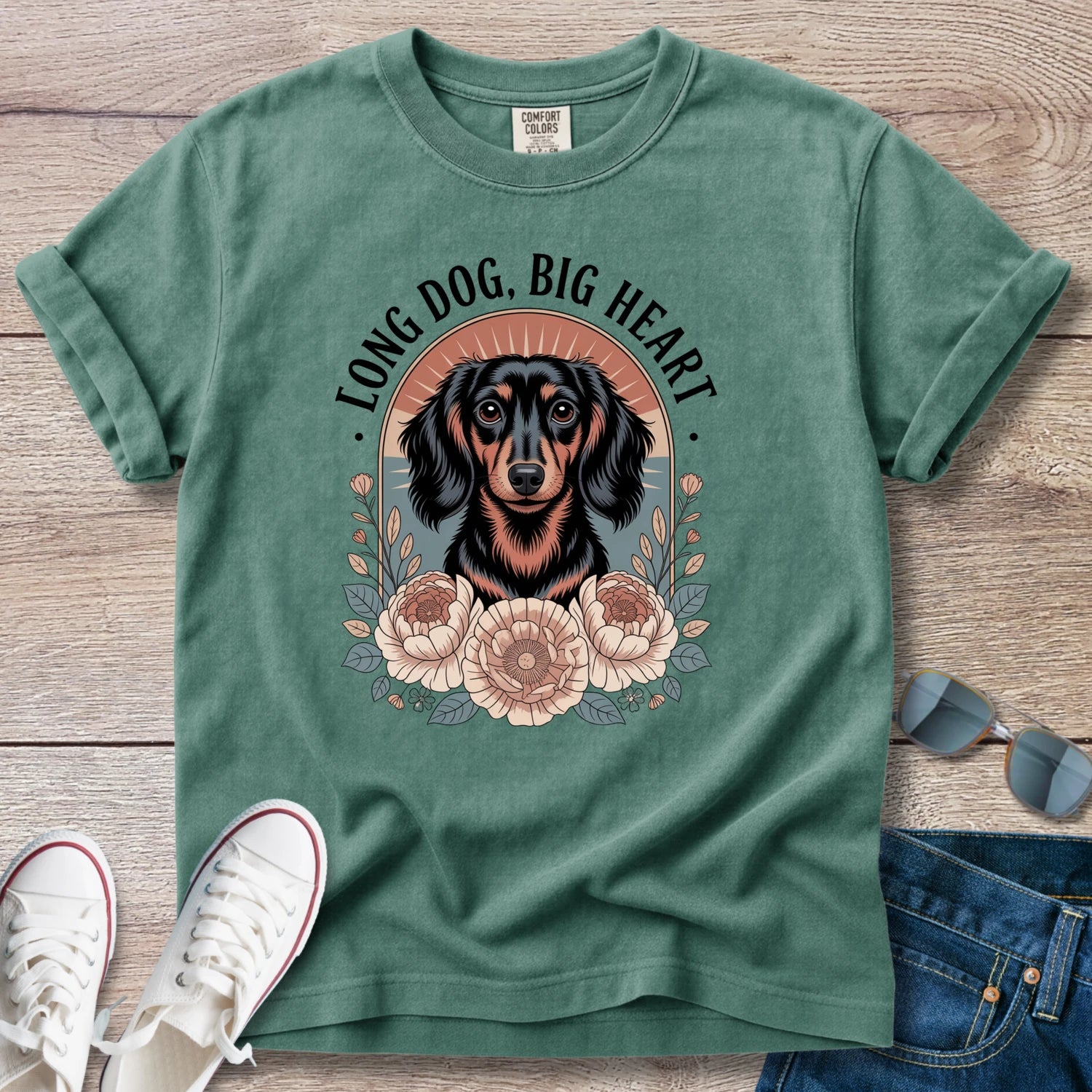 Boho Big Heart Dachshund T-Shirt