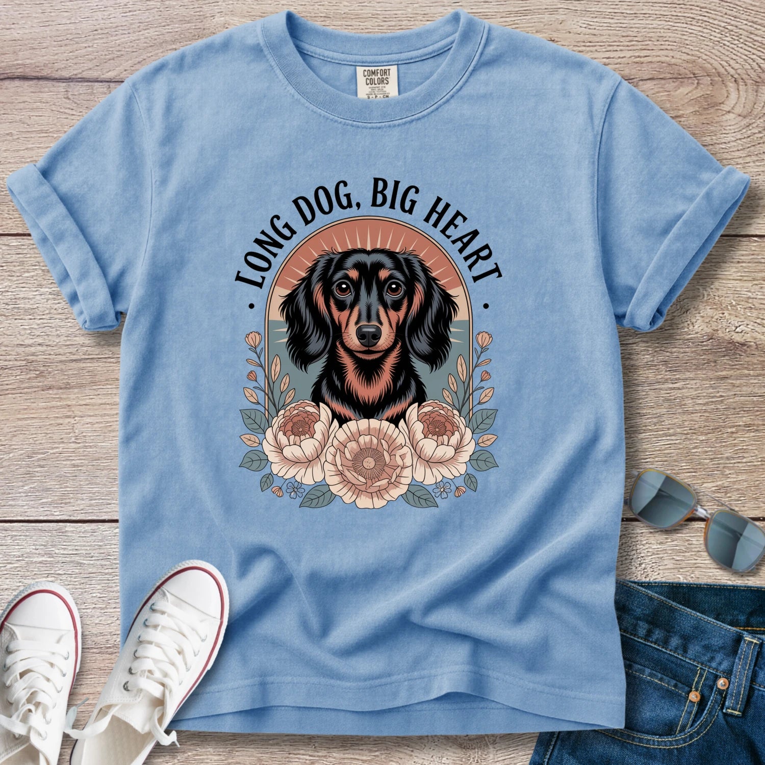 Boho Big Heart Dachshund T-Shirt