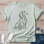 Longhaired Dachshund Line Art Shirt – Minimalist Doxie T-Shirt