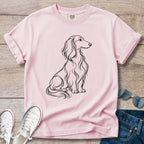 Longhaired Dachshund Line Art Shirt – Minimalist Doxie T-Shirt