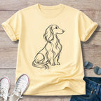 Longhaired Dachshund Line Art Shirt – Minimalist Doxie T-Shirt