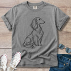 Longhaired Dachshund Line Art Shirt – Minimalist Doxie T-Shirt
