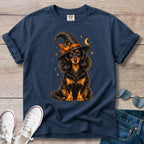 Longhaired Dachshund Witch Halloween T-Shirt
