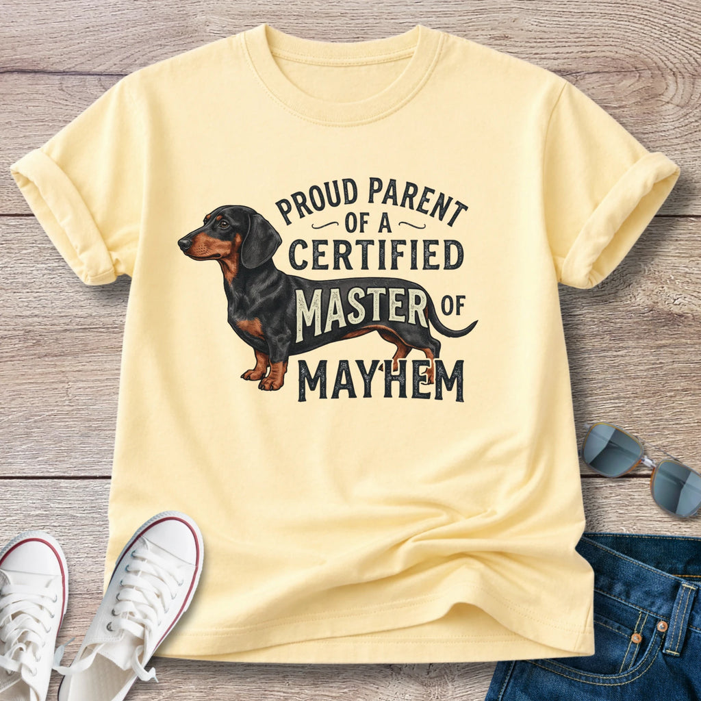 Dachshund Master of Mayhem T-Shirt