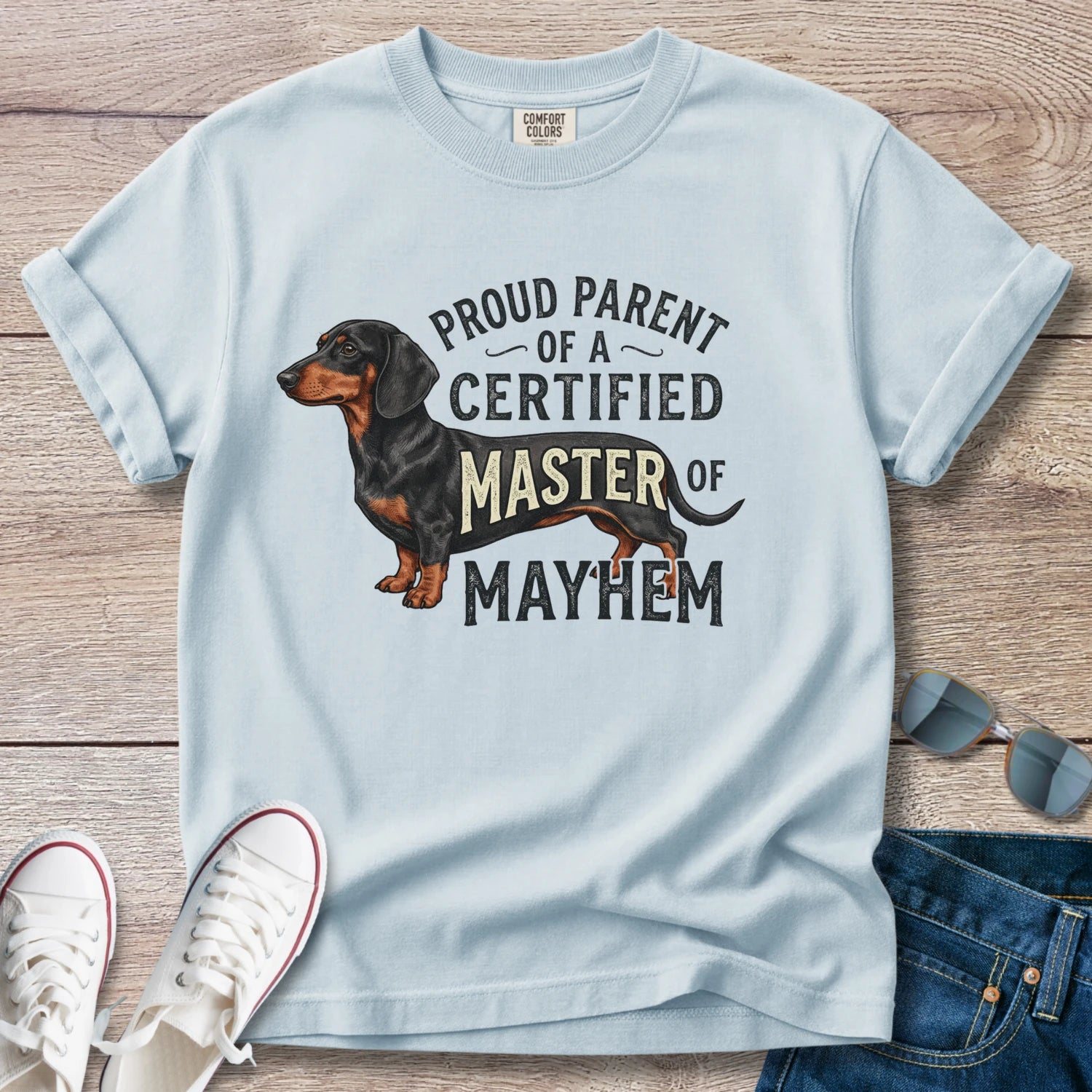 Dachshund Master of Mayhem T-Shirt