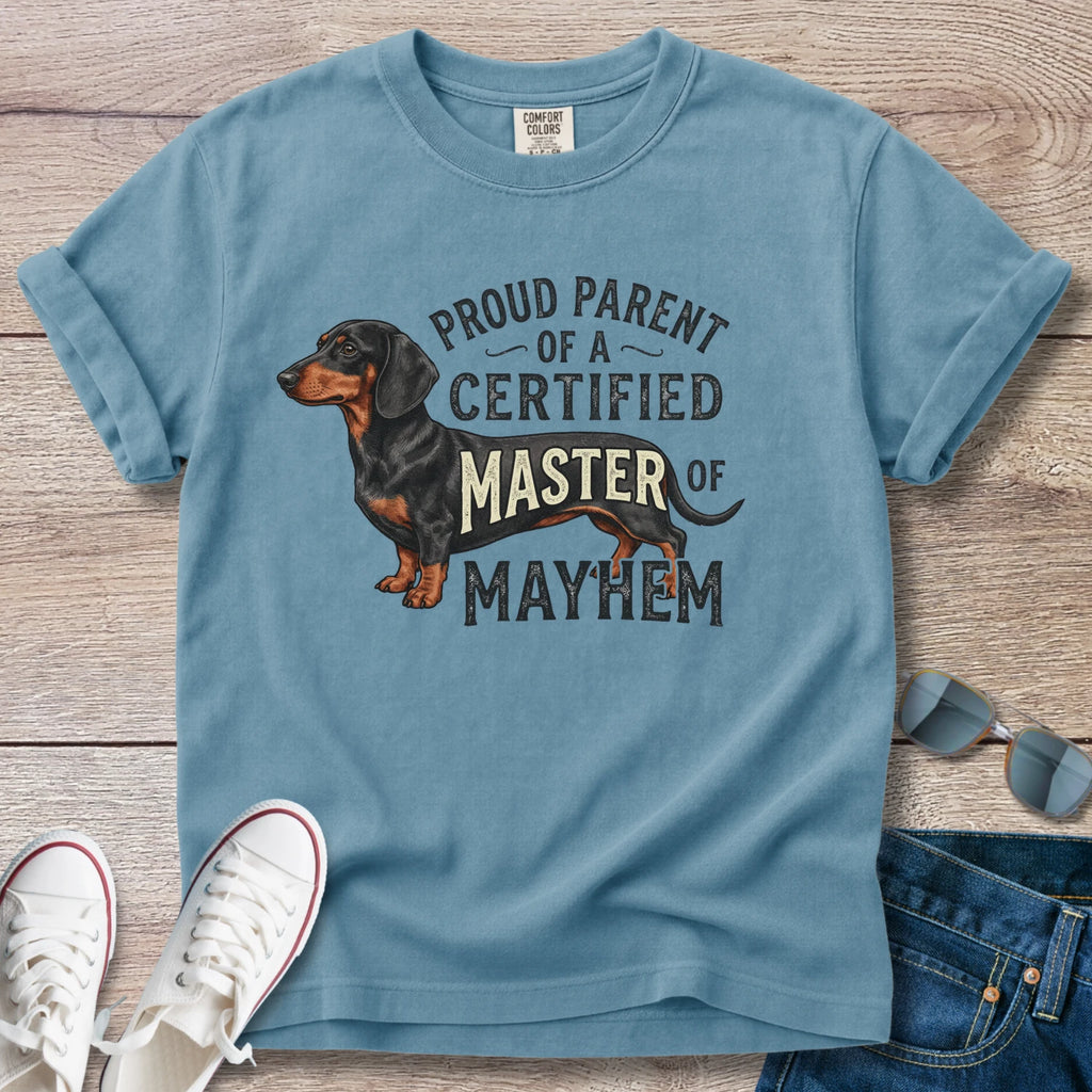 Dachshund Master of Mayhem T-Shirt