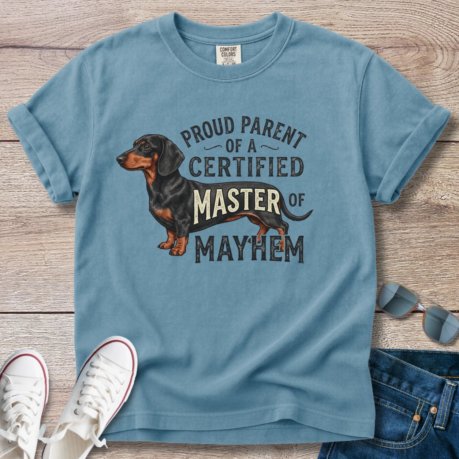 Dachshund Master of Mayhem T-Shirt
