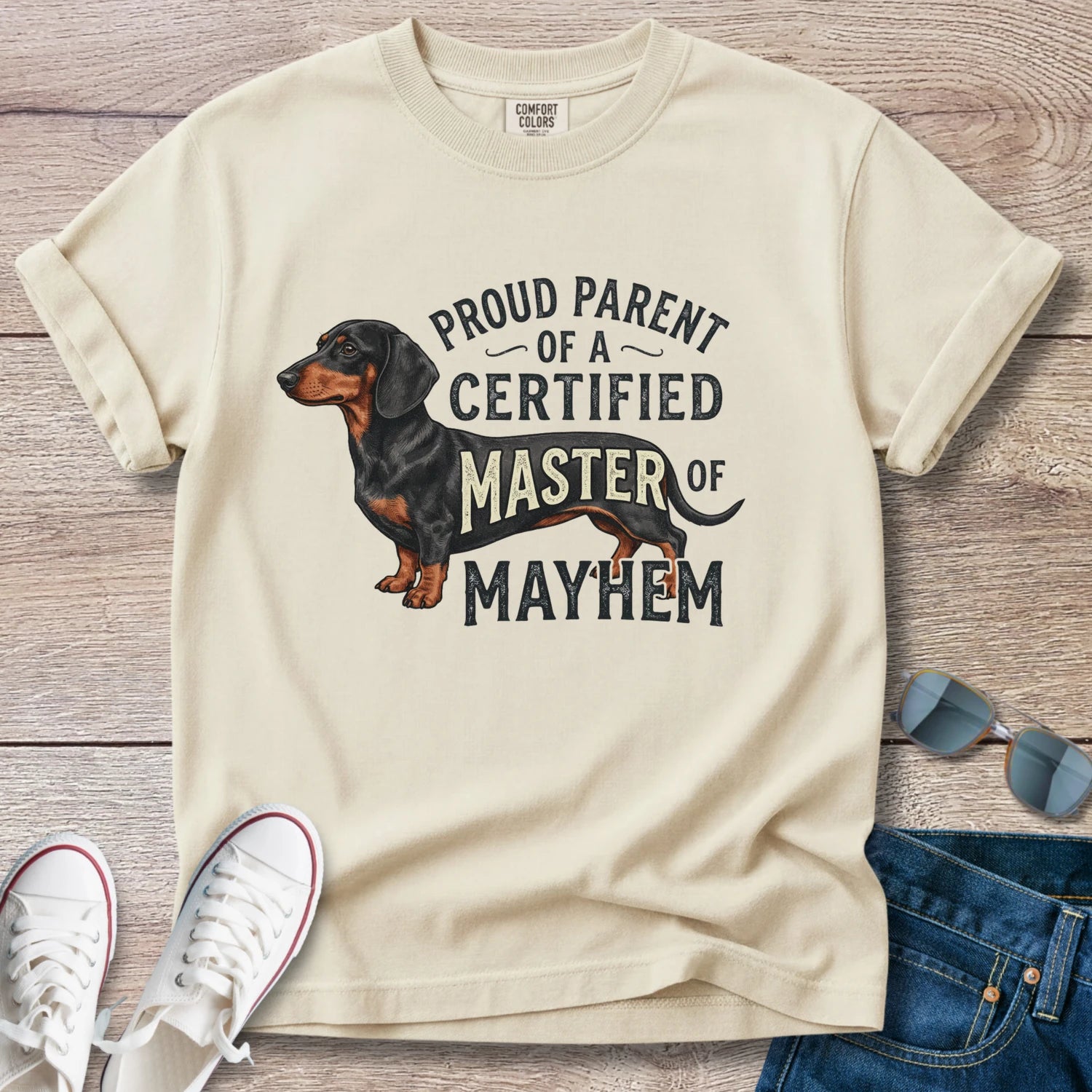 Dachshund Master of Mayhem T-Shirt