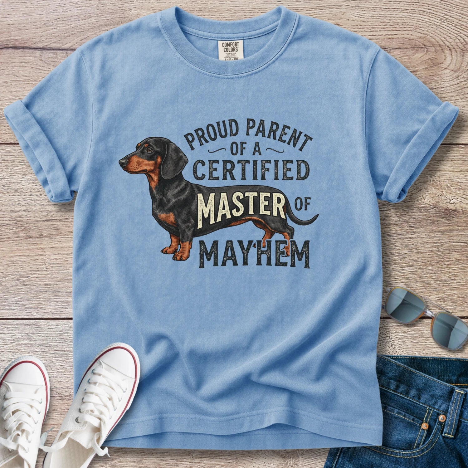 Dachshund Master of Mayhem T-Shirt