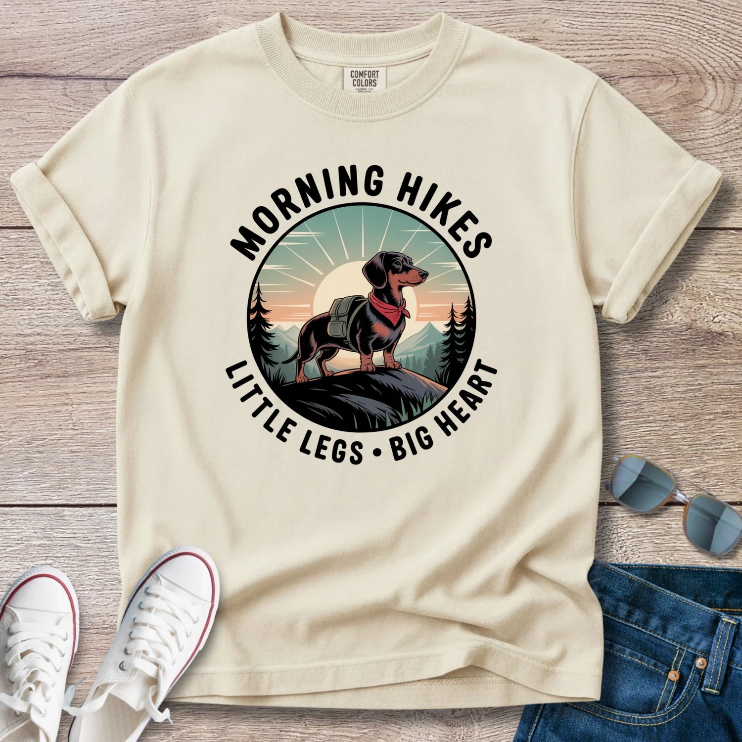Morning Hikes Dachshund T-Shirt