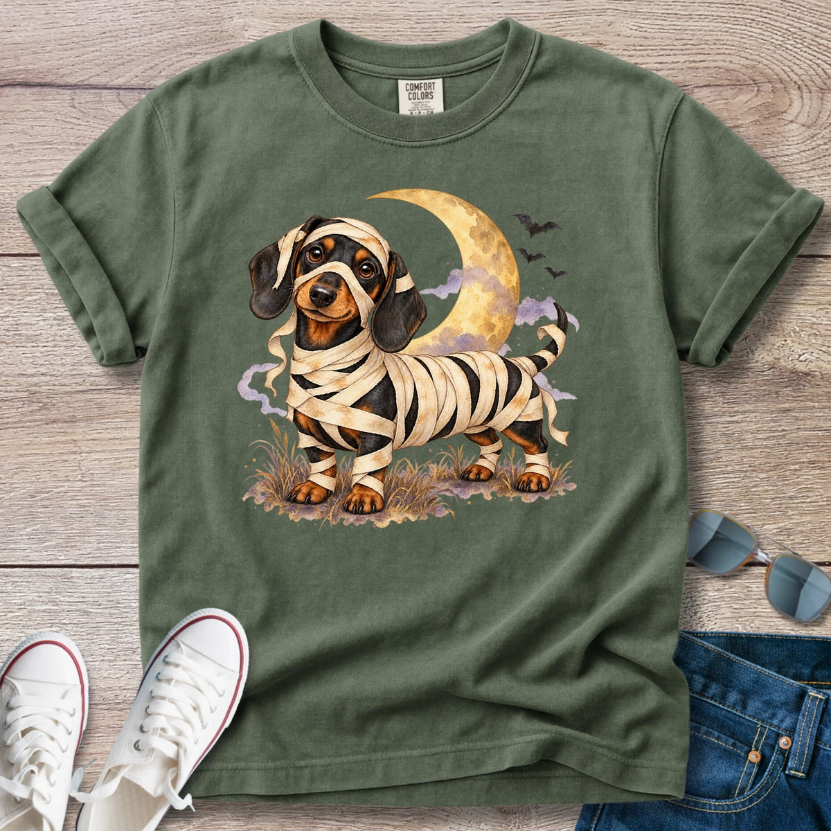 Mummy Dachshund Halloween T-Shirt