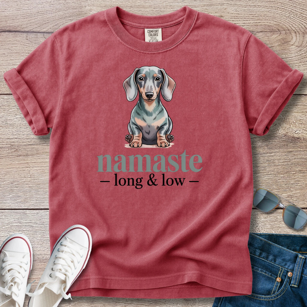 Namaste Long and Low Dachshund T-Shirt