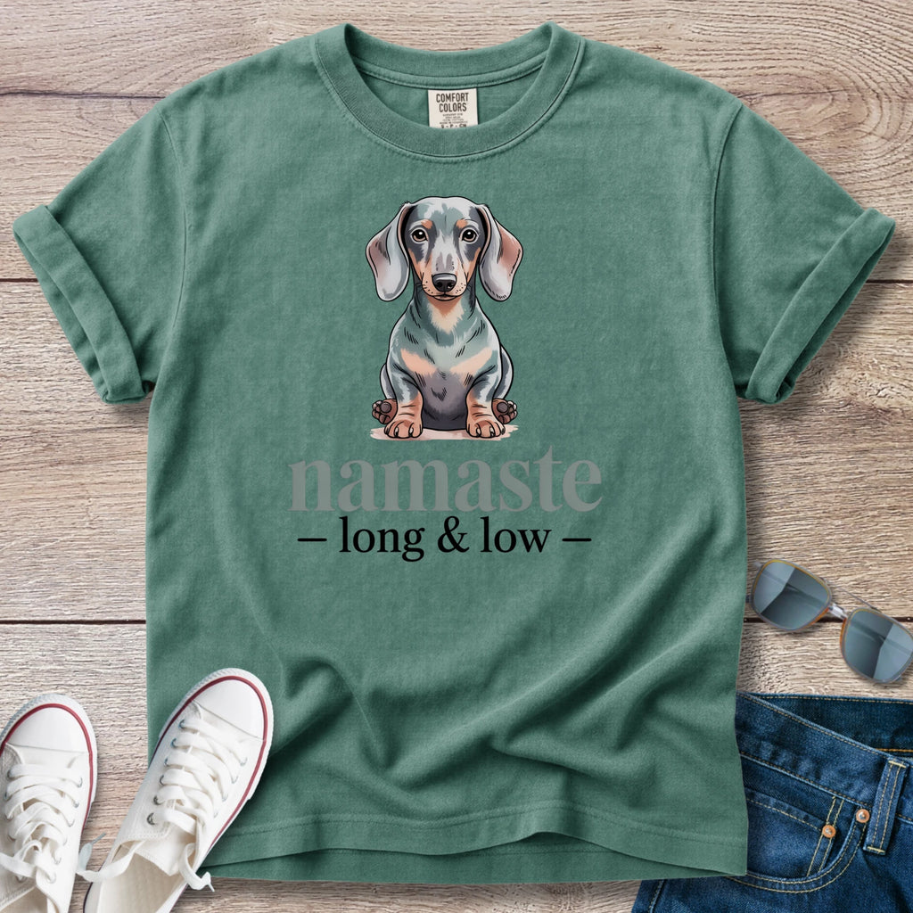 Namaste Long and Low Dachshund T-Shirt
