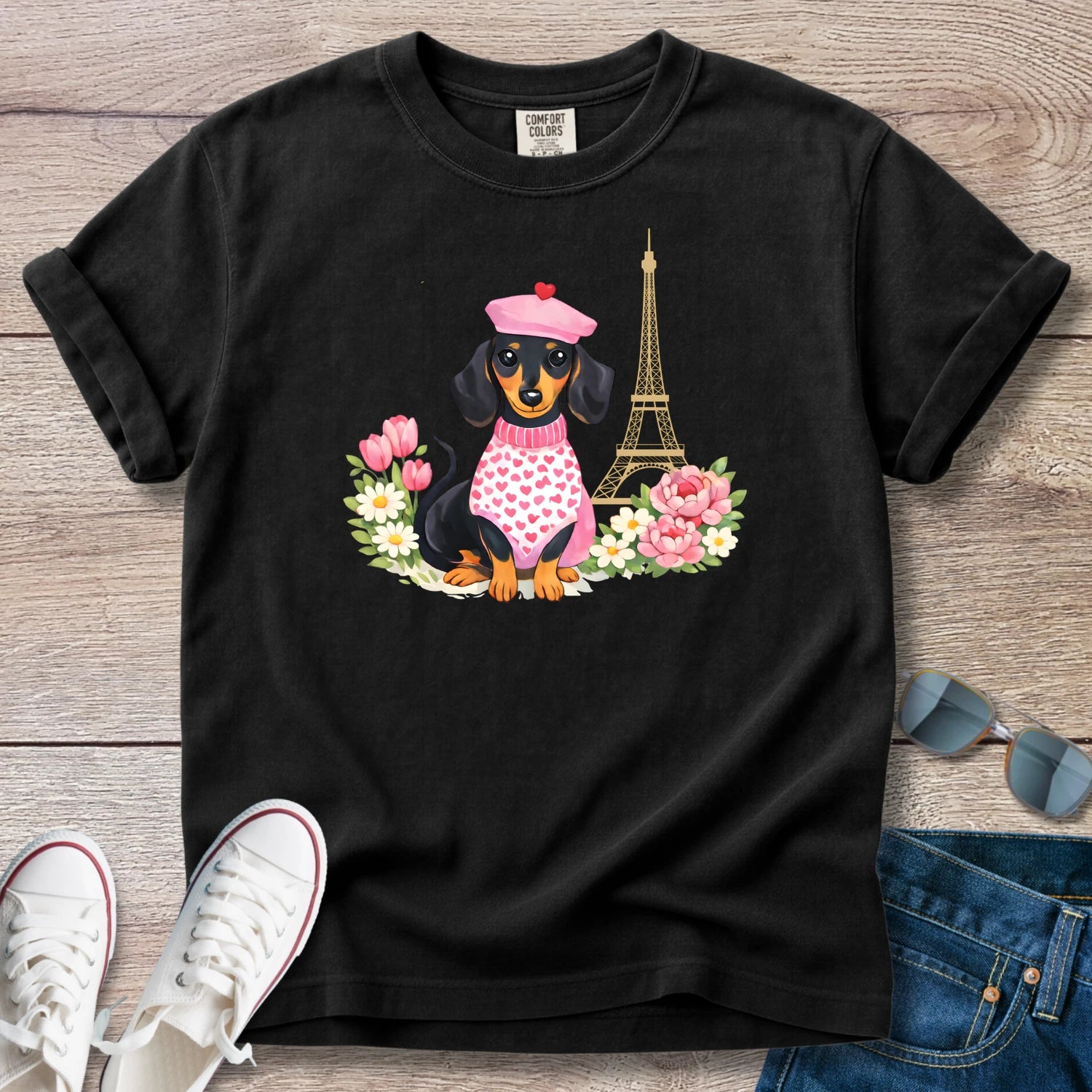 Spring in Paris Doxie T-Shirt