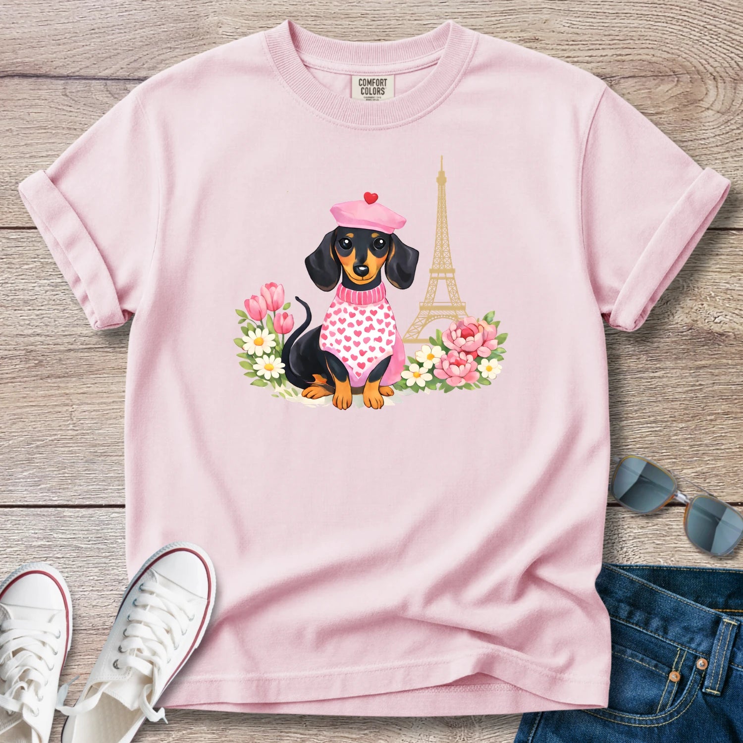 Spring in Paris Doxie T-Shirt