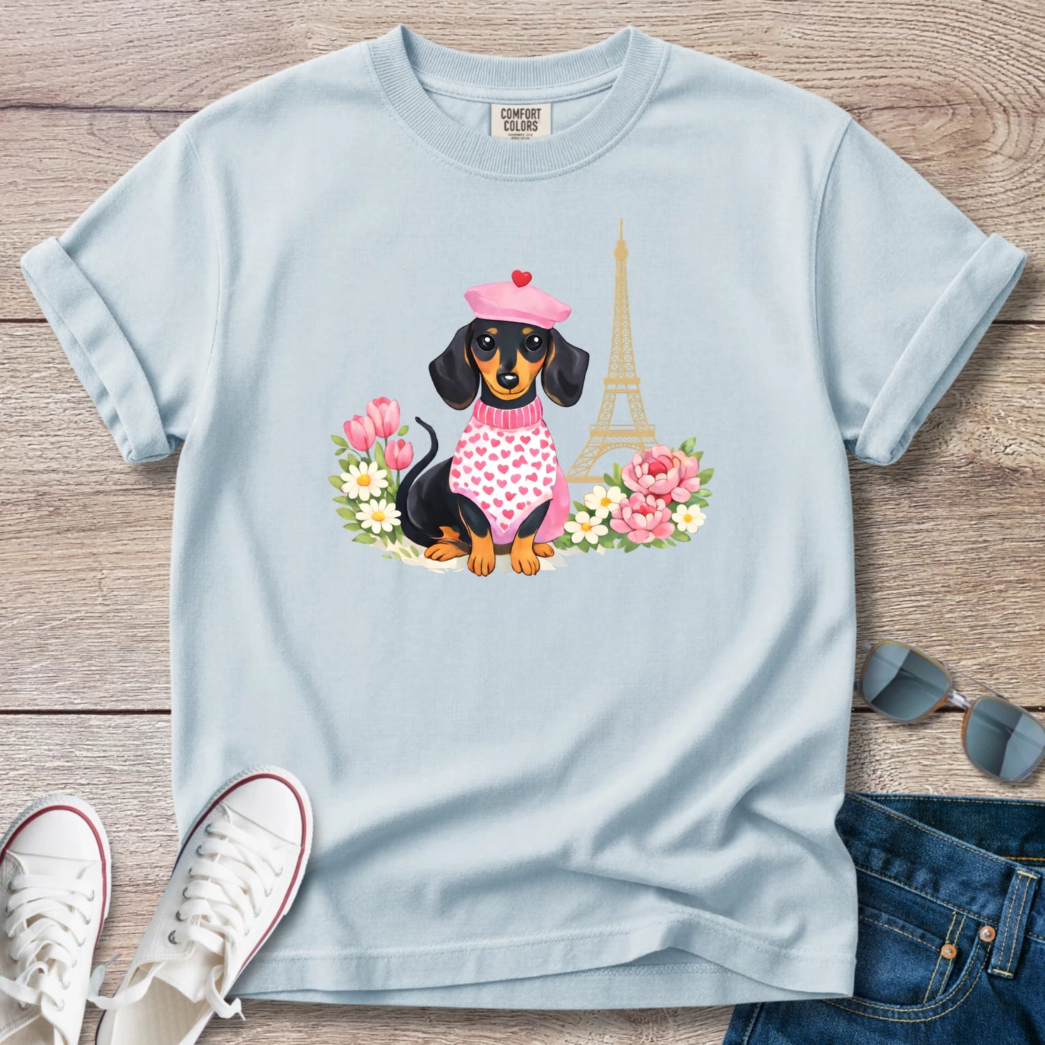 Spring in Paris Doxie T-Shirt